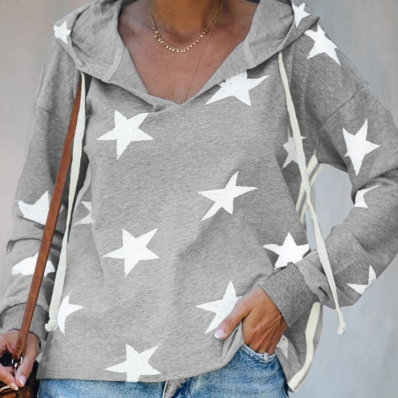 Star Print Hoodie