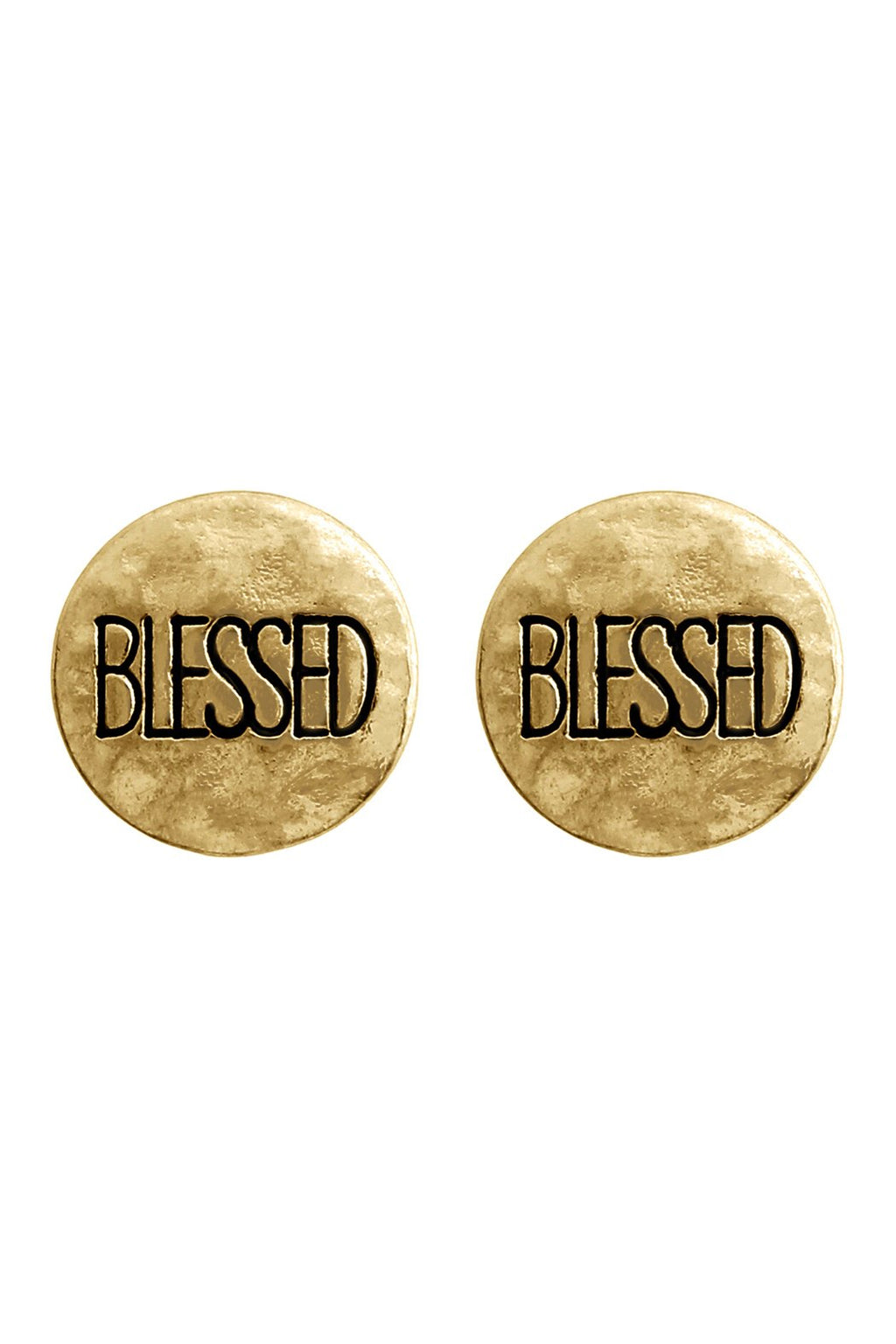 24620 - "Blessed" Engraved Message Earrings