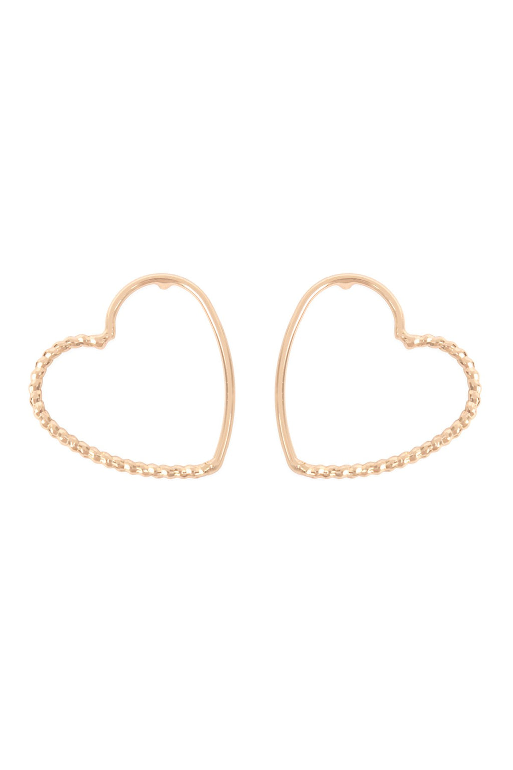 Gold Open Heart Post Earrings