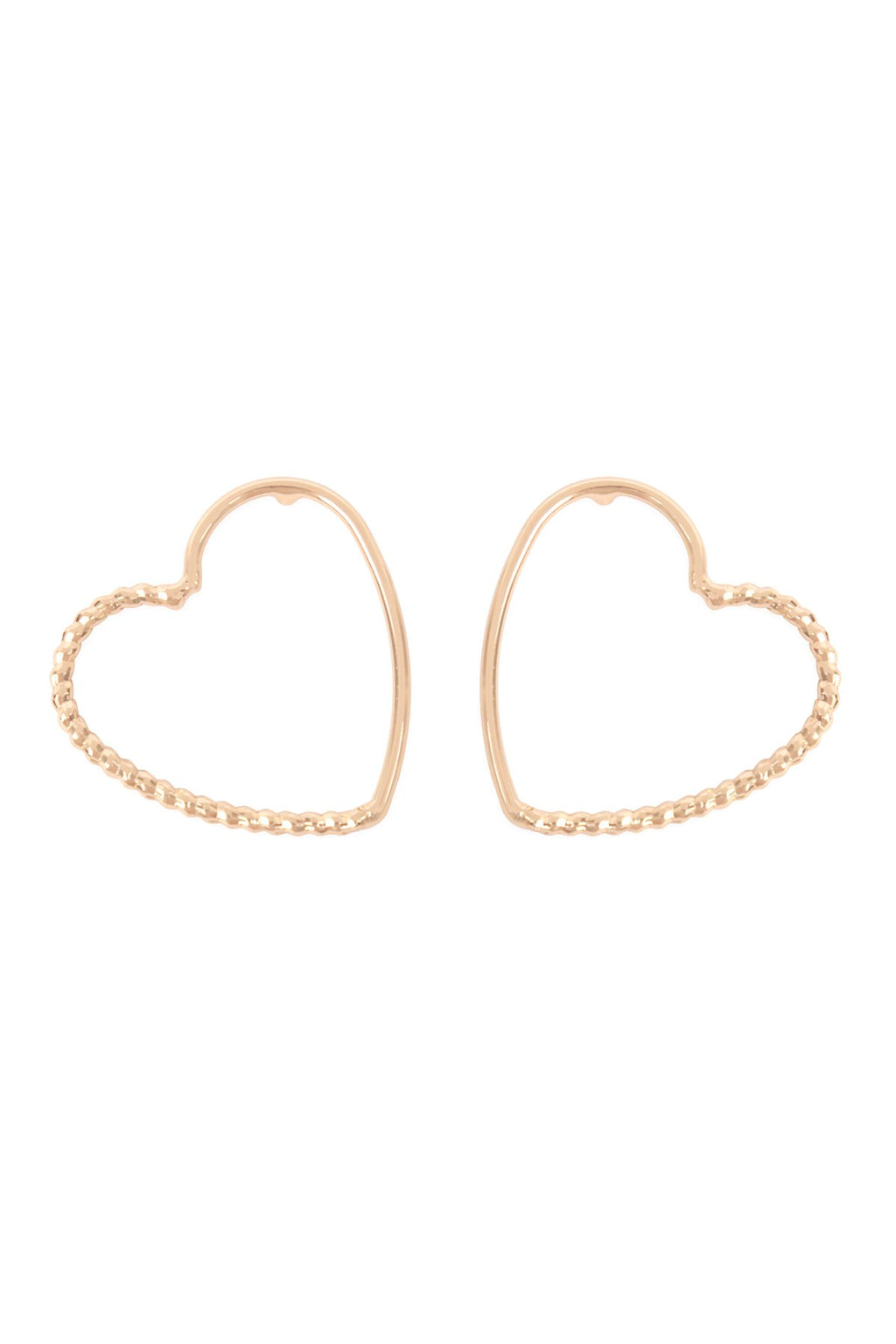 Gold Open Heart Post Earrings