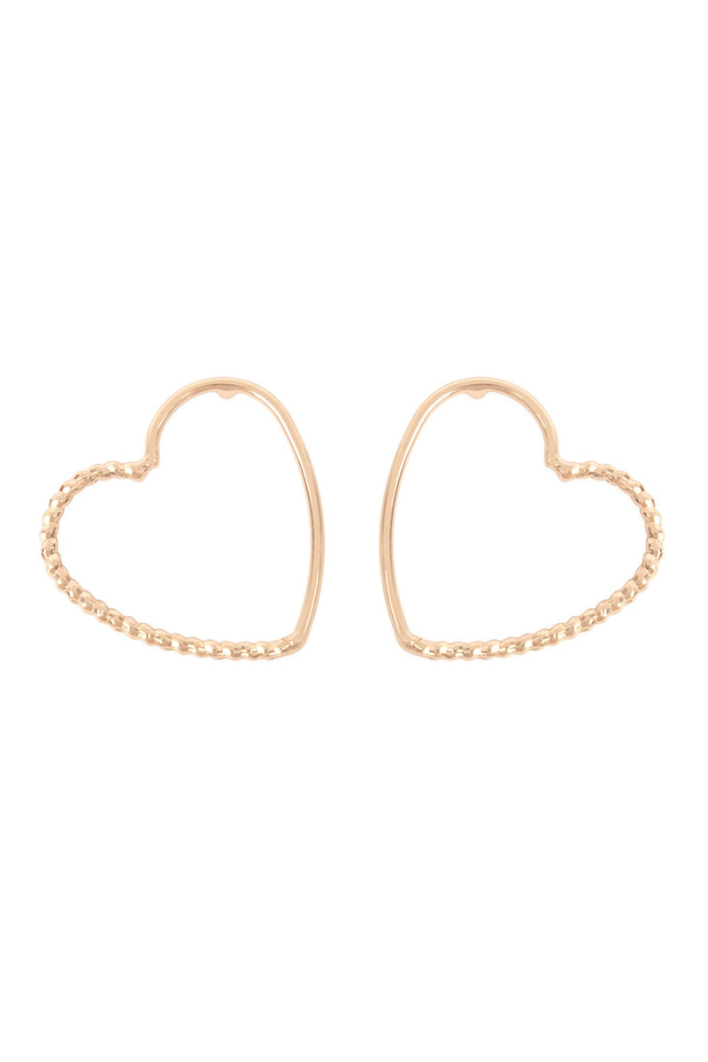 Gold Open Heart Post Earrings