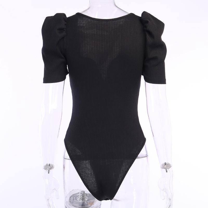 V Neck Short Sleeve Bodysuit Jumpsuit Tops