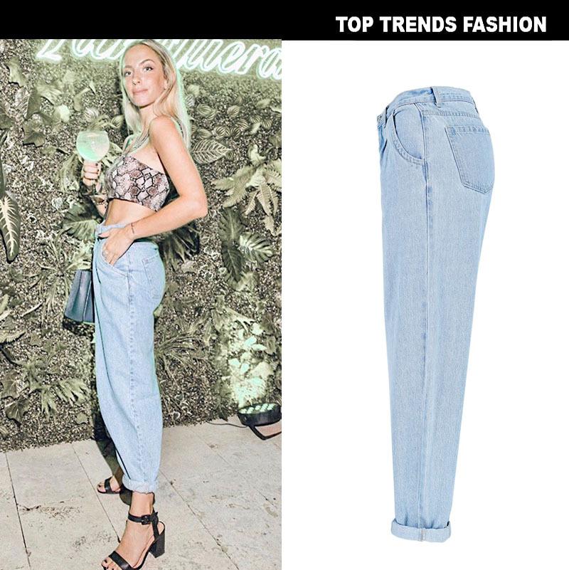 Women＇s Clothing High Waist Loose Denim Trousers Harem Drop Crotch Pants Ins Street Popular All-Matching  Four Seasons