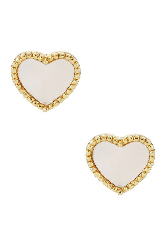 Heart Shaped Gold Dipped Post Earrings