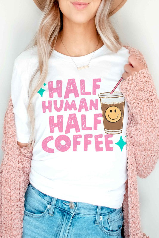 HALF HUMAN HALF COFFEE GRAPHIC TEE