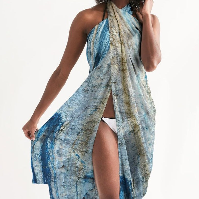 Uniquely You Sheer Blue Mountain Outdoor Landscape Swim Cover Up