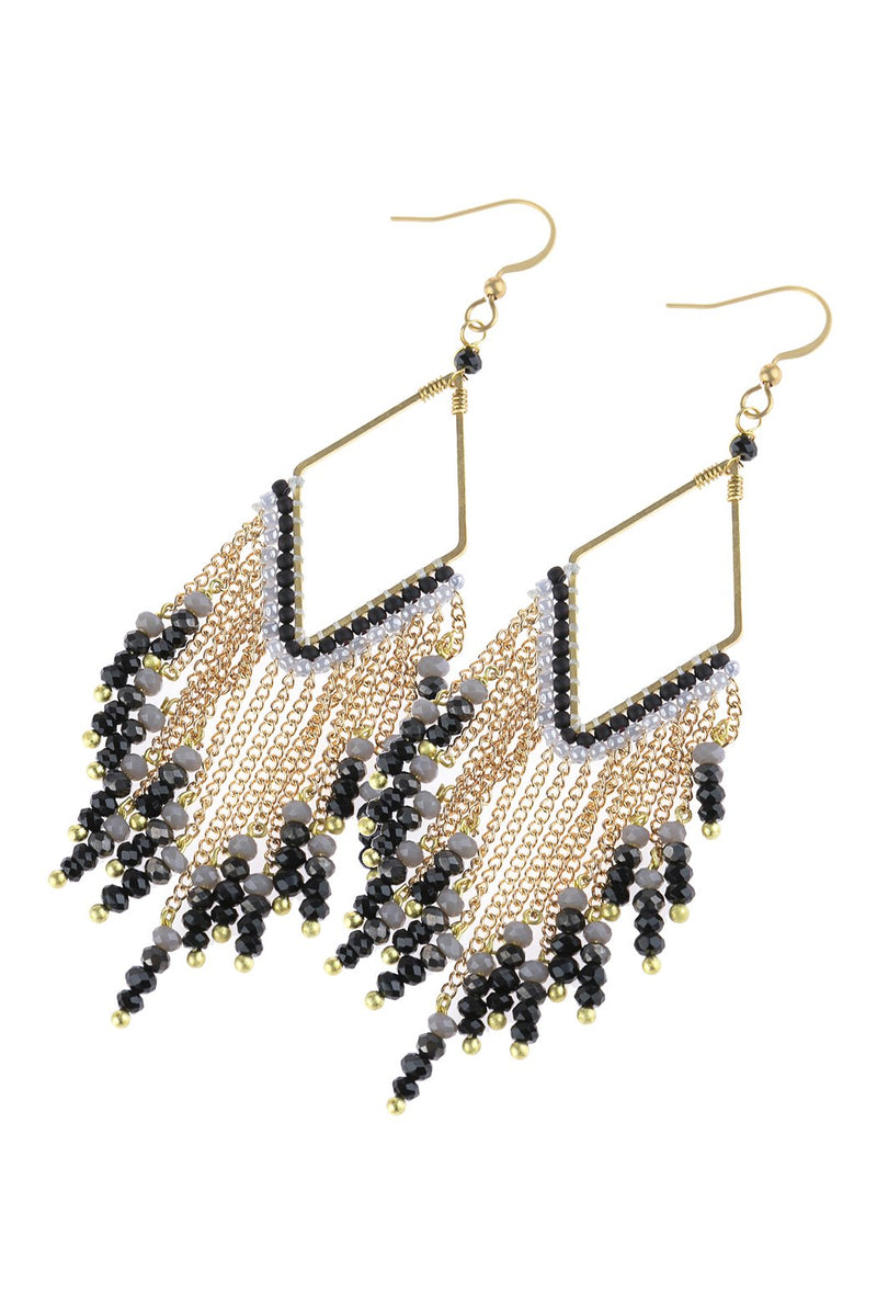 Hde3047 - Dangle Beaded Earrings