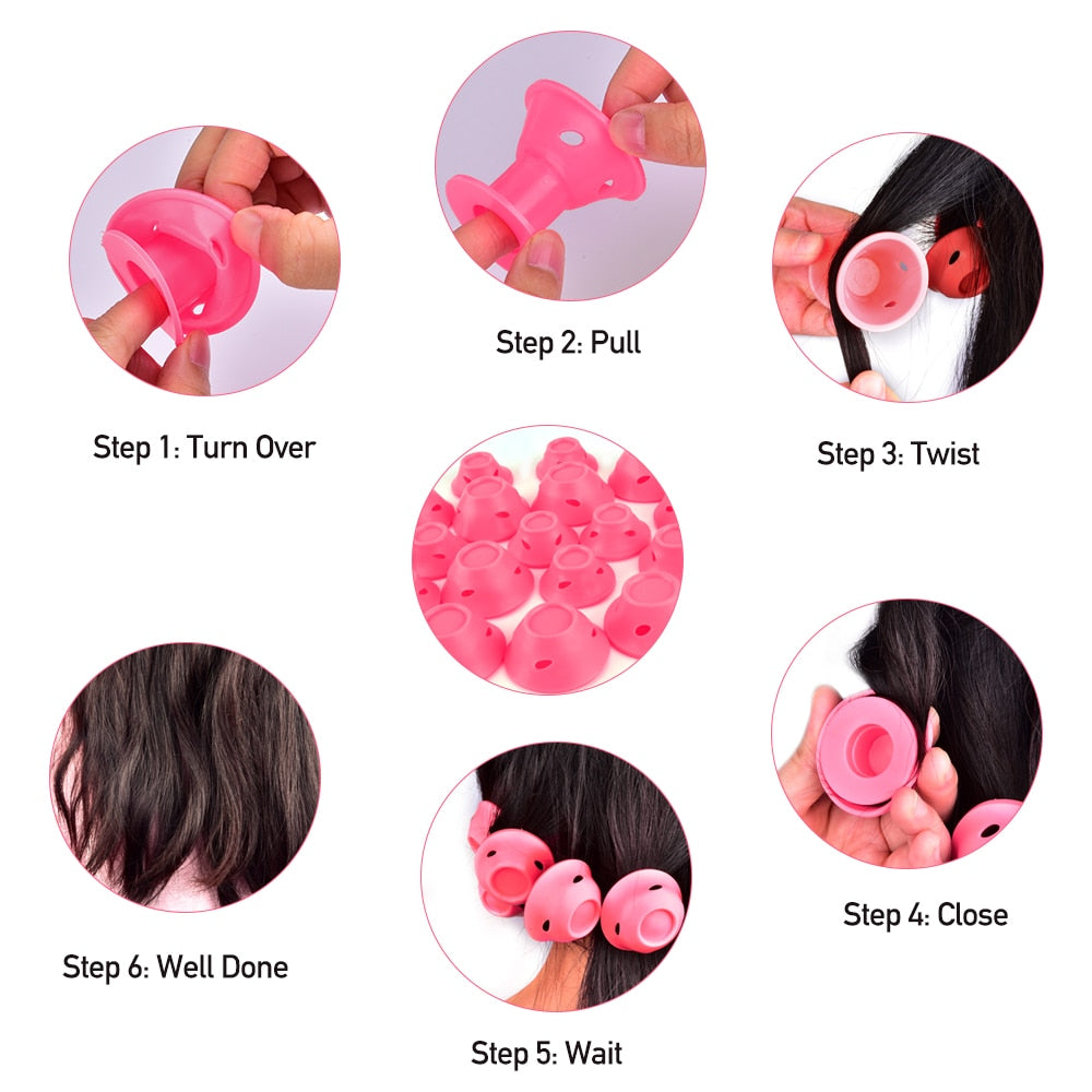 10Pcs/Set Hair Care Rollers Soft Silicone  Magic