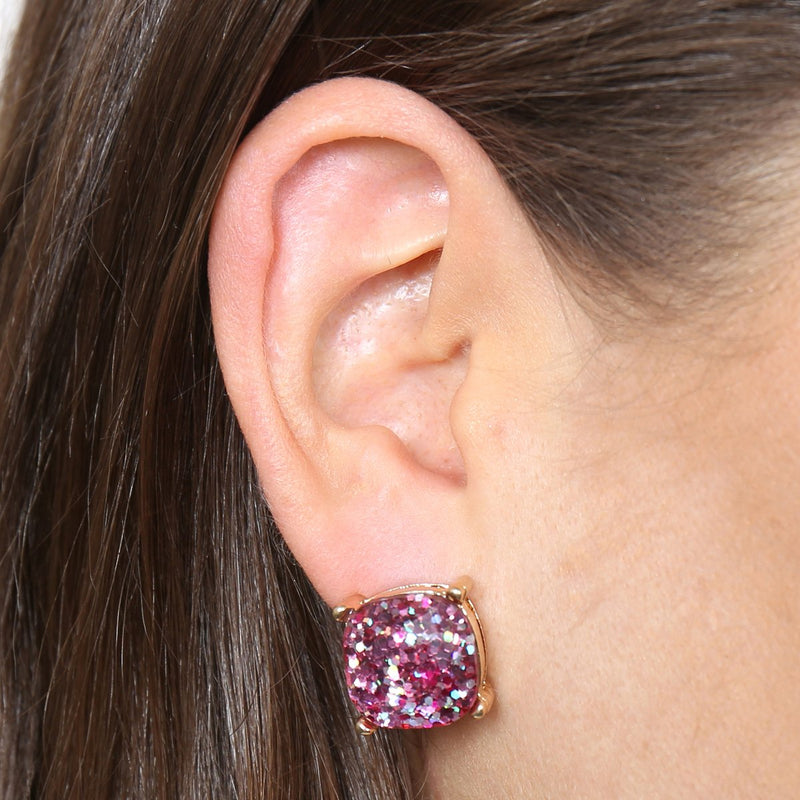 Glitter Epoxy Stud Earrings