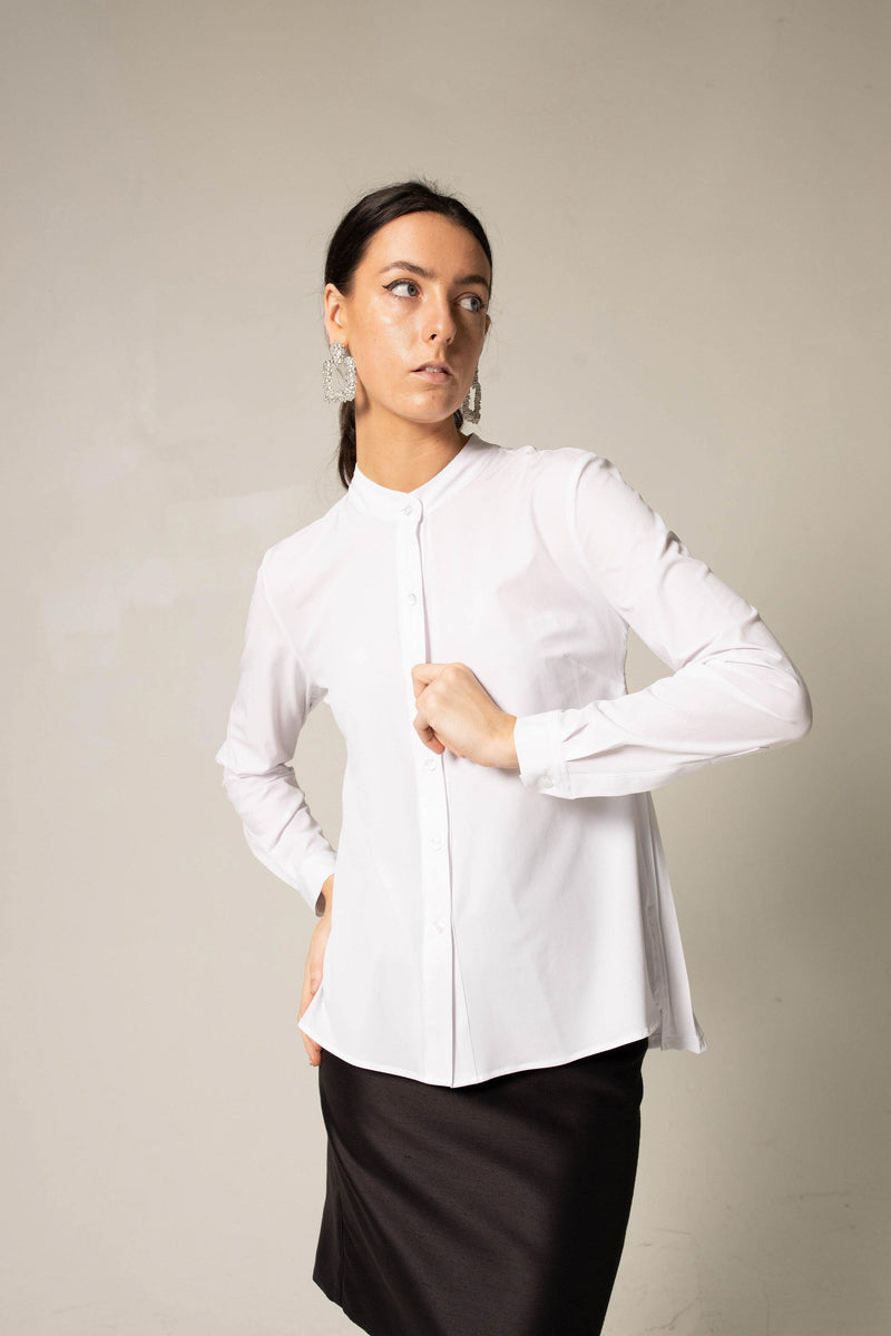 Stylish Pleated Blouse in White