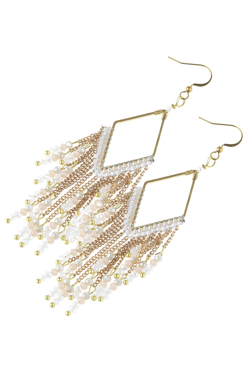 Hde3047 - Dangle Beaded Earrings