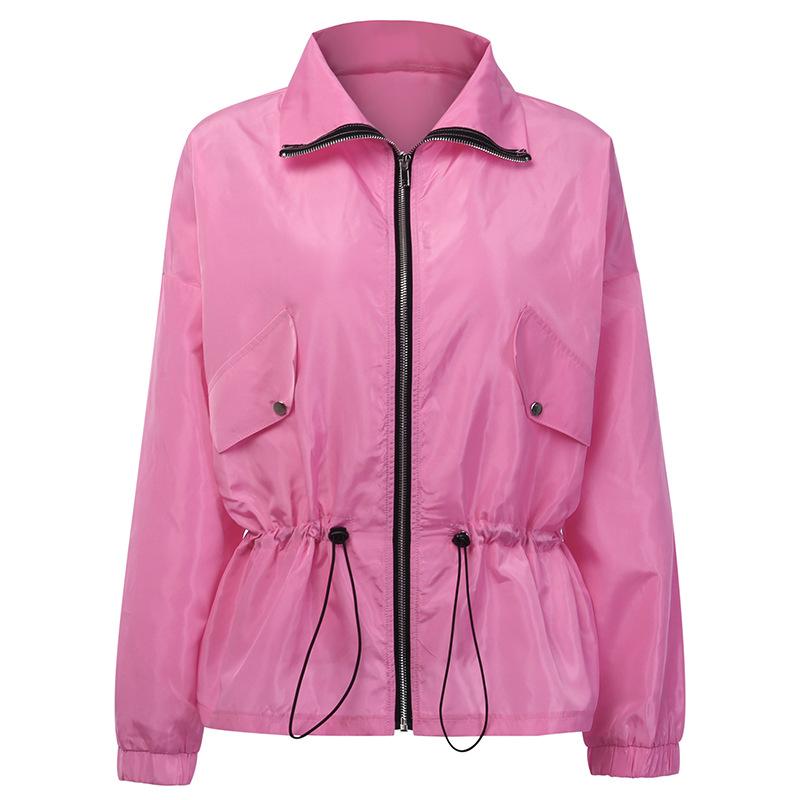 White or Pink Turndown Collar Short Long Sleeve Jacket