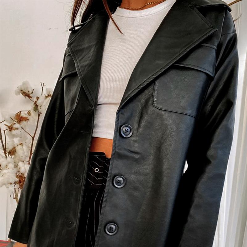 Black PU Leather Dress With Belt