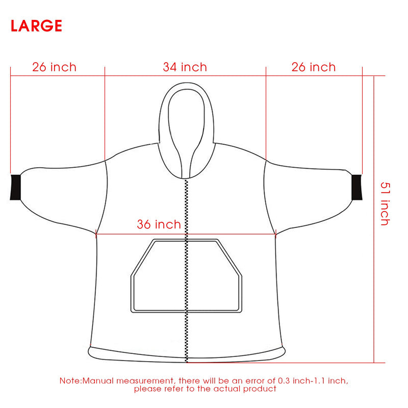 Oversized Zipper Blanket Hoodie Fleece Sweatshirt Pockets