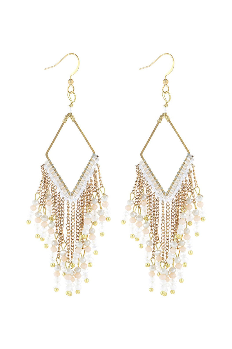 Hde3047 - Dangle Beaded Earrings