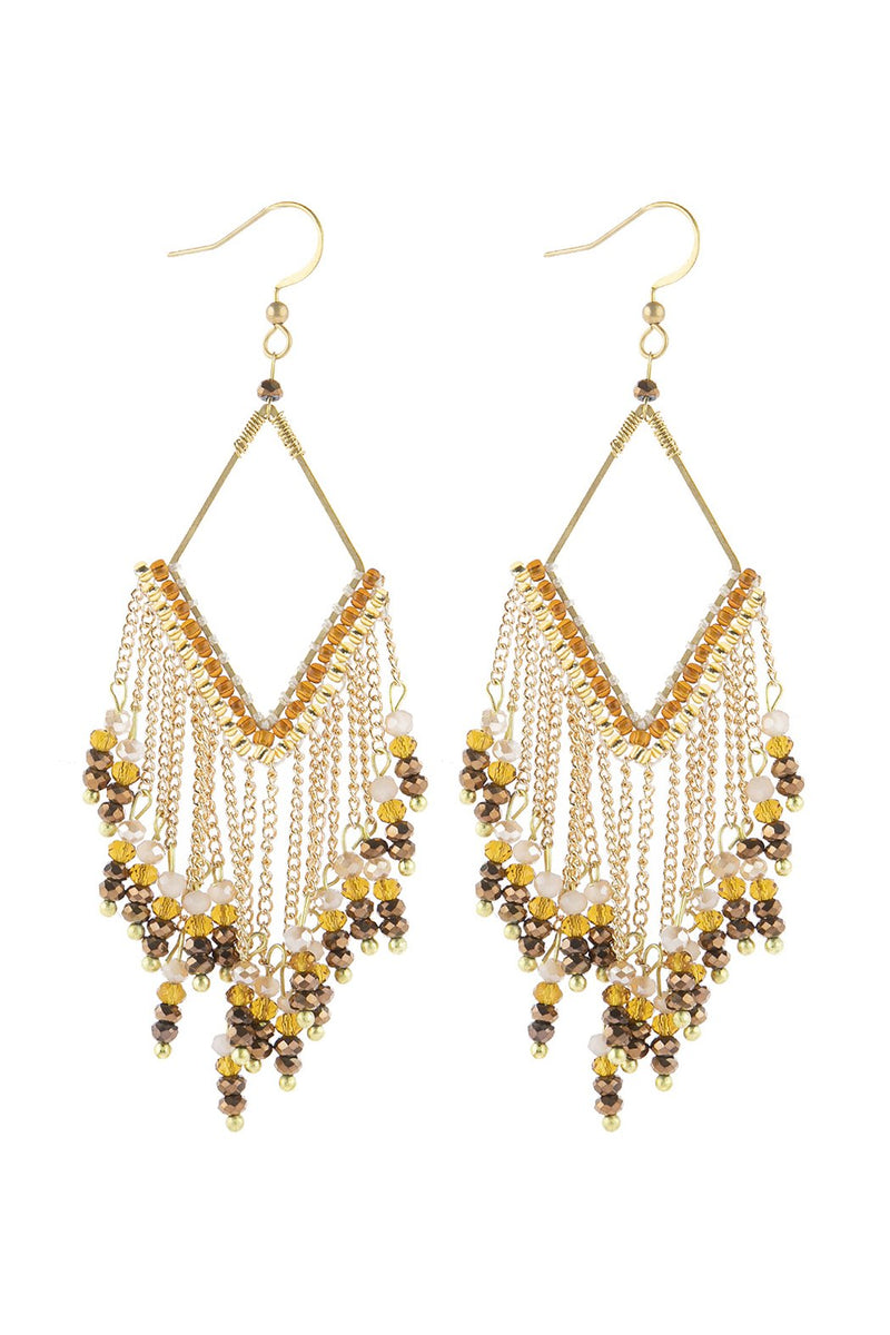 Hde3047 - Dangle Beaded Earrings