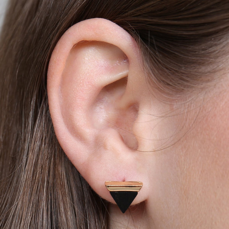 Circle Triangle Bar Stud Earrings Set