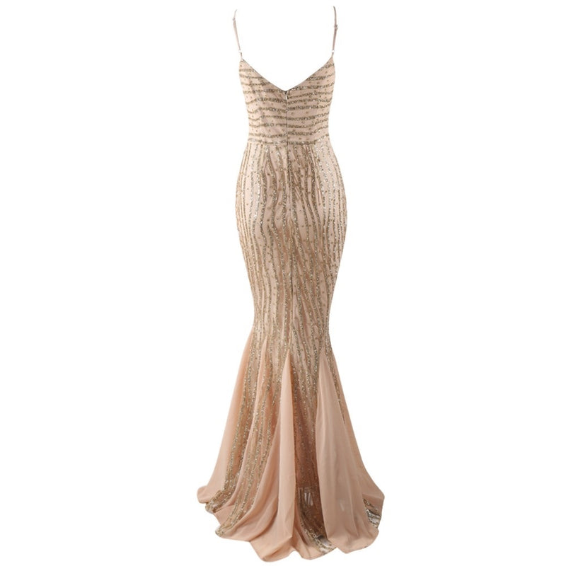 Champagne Gold Evening Gown Prom Dress