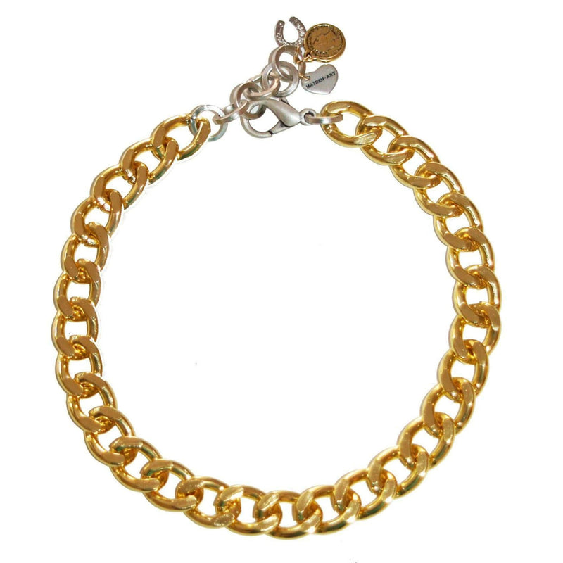 Gold chain choker with charms