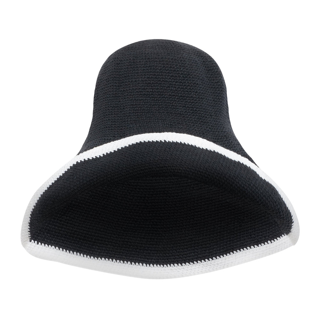 BLOOM LINE Crochet Sun Hat, in Black