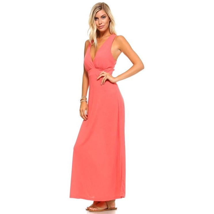 Girls Halter Maxi Dress with Cross Back Straps