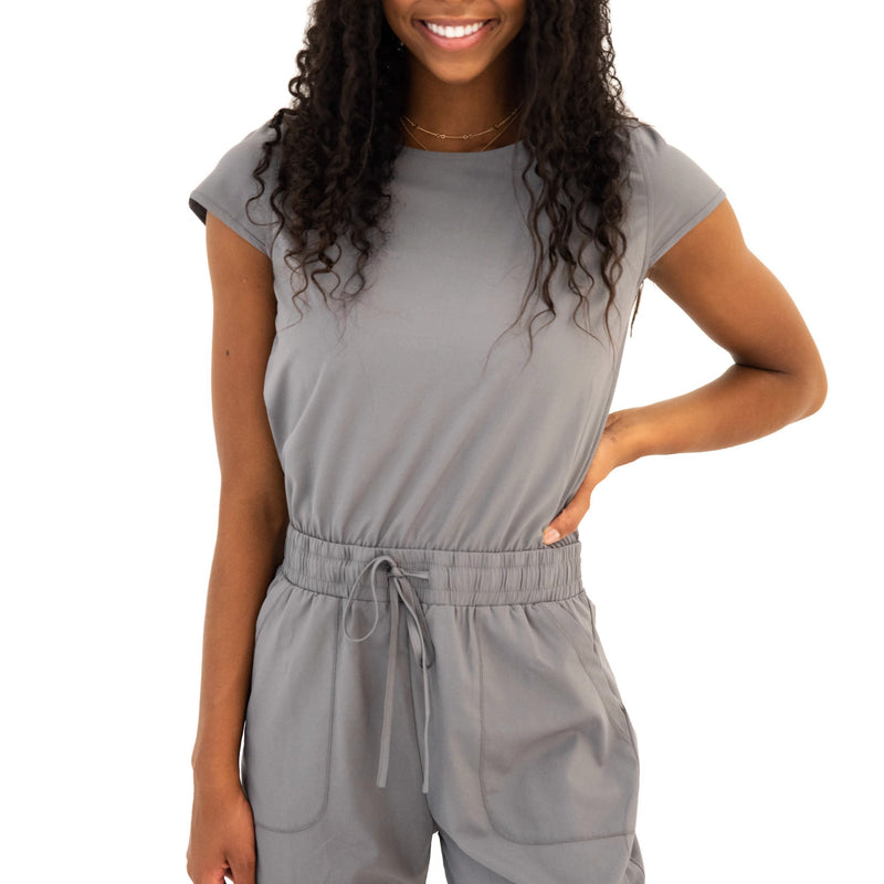 Girls Grey Jumpsuit with Pockets