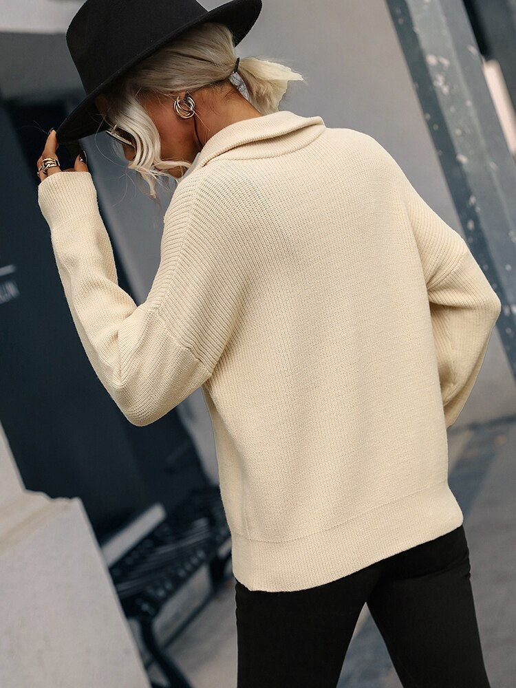 Zip-Up Sweaters For Women Knit Tops