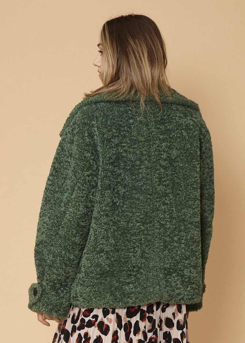 Shearling Coat in Fall forest
