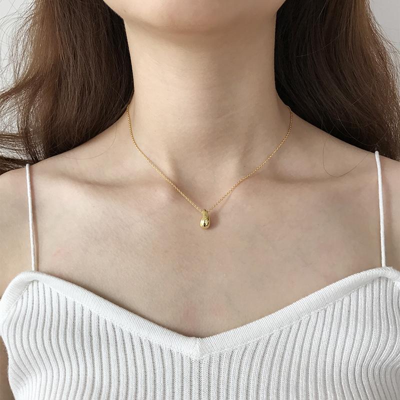 Gold Color Water Drop Pendant Necklaces