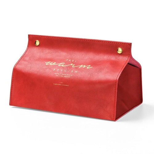 Leather Tissue Box Case Green/Black/Red/Grey