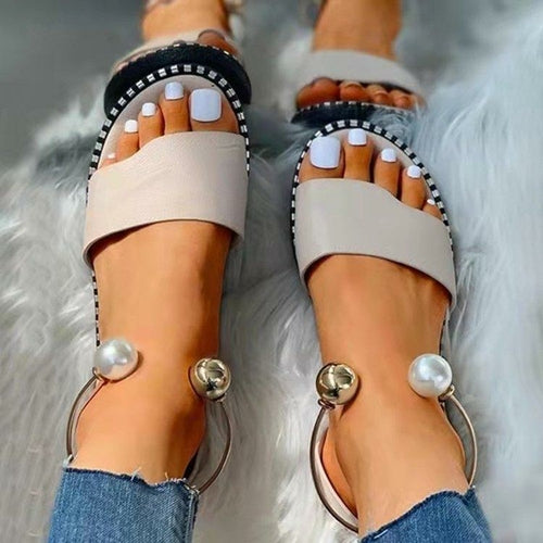 Summer Beaded Pearly Sandals