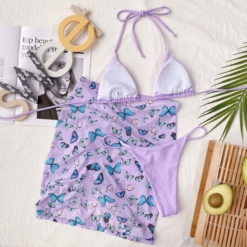 New Knot Printed Low Waist Two Pieces Bikini Set 
