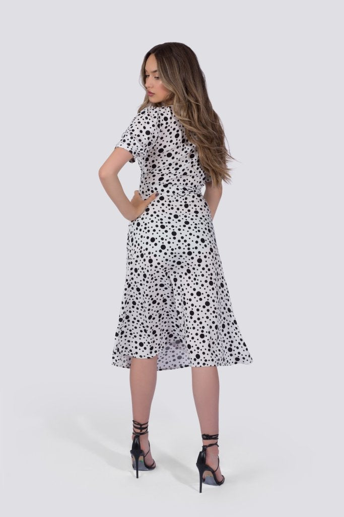 Handcrafted Coco Dress White Polka Dot