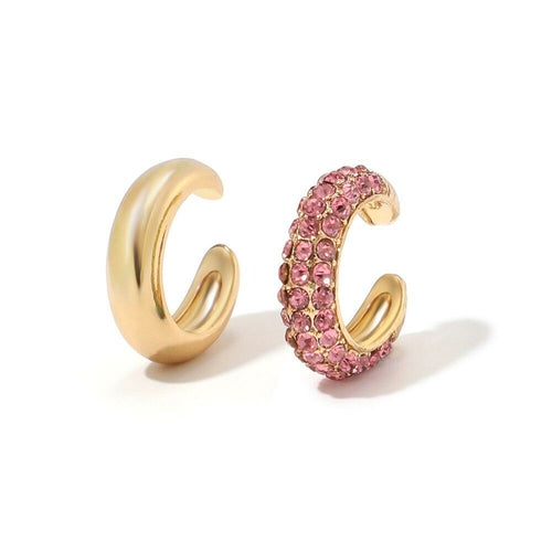 Punk Rock Gold Color Clip Earrings