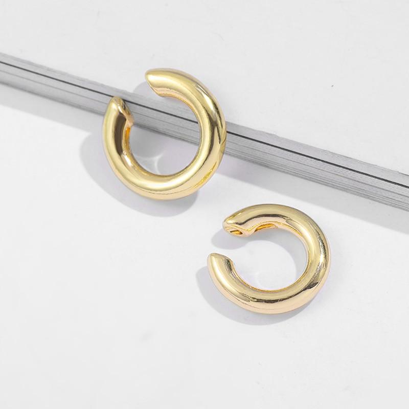 Punk Rock Gold Color Clip Earrings