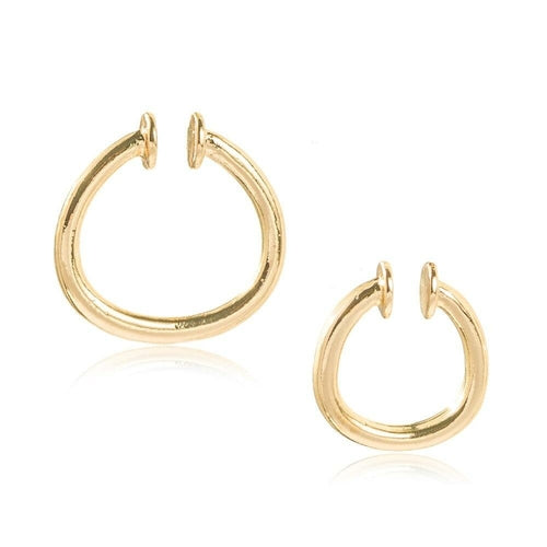 Punk Rock Gold Color Clip Earrings