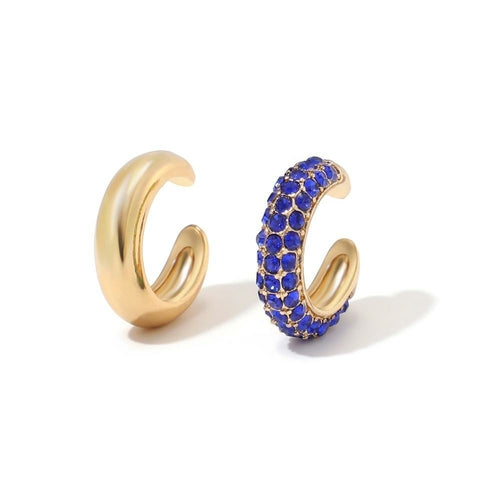Punk Rock Gold Color Clip Earrings