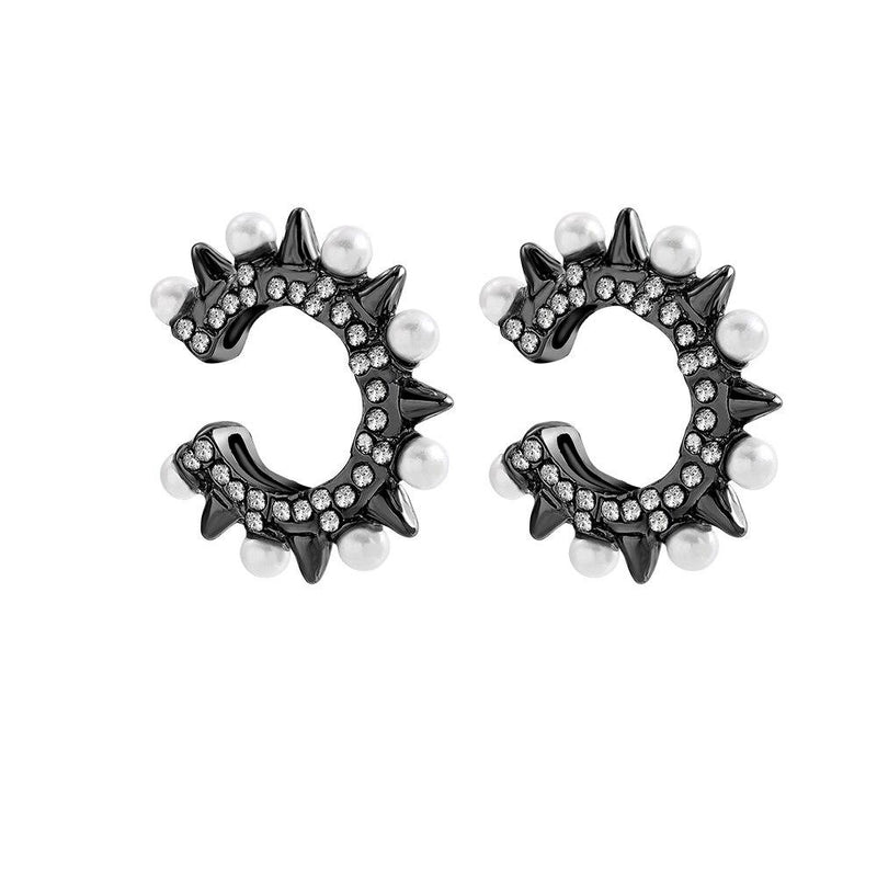 Punk Rock Gold Color Clip Earrings