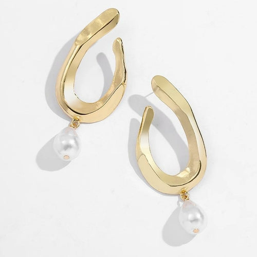 Punk Rock Gold Color Clip Earrings