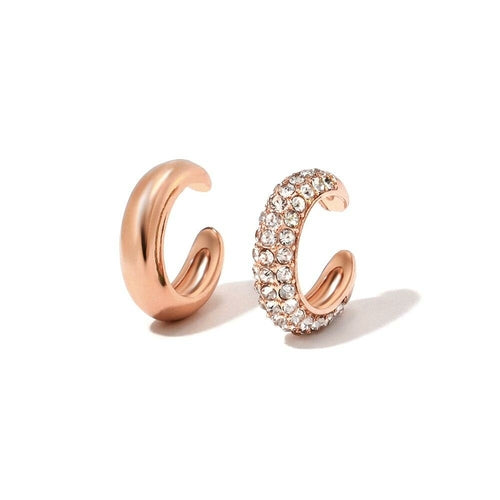 Punk Rock Gold Color Clip Earrings
