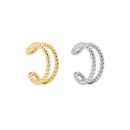 Punk Rock Gold Color Clip Earrings