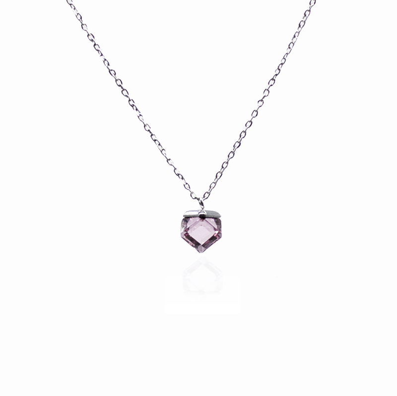 Rose Cube Necklaces With Pendant Decorated GENUINE SWAROVSKI Crystal