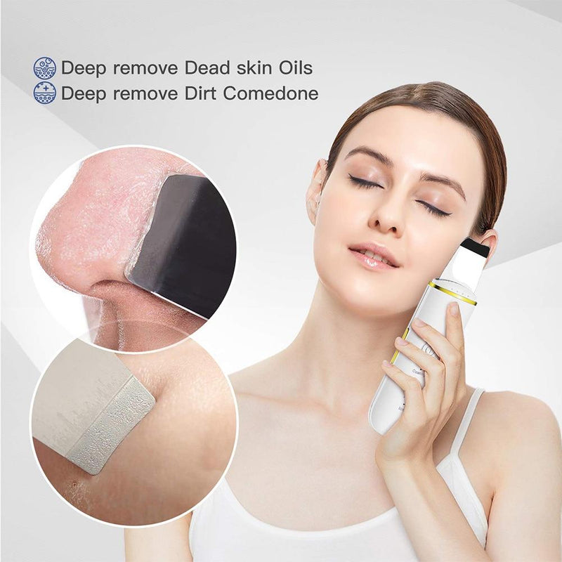 Ultrasonic Skin Scrubber Facial Cleaner Ion Acne Blackhead Remover