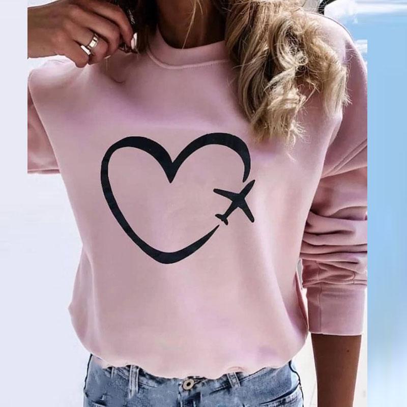 Colorful Heart Print Hoodie Sweatshirt