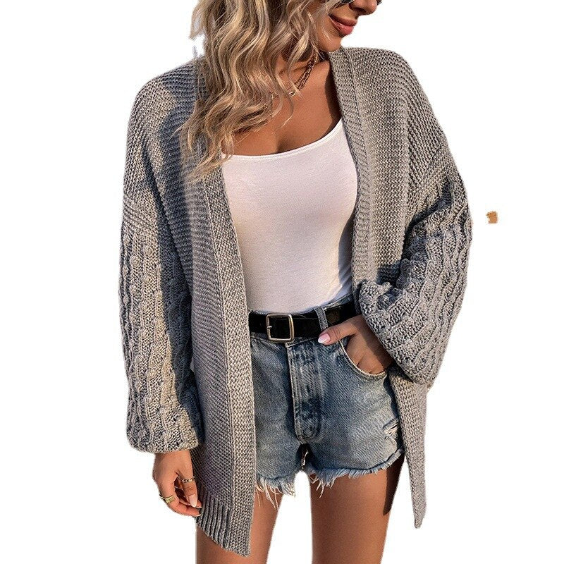 Loose Knitted Cardigan Solid Oversized Knitwear