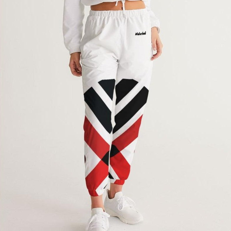 Red and Black Wakerlook Girls Track Pants