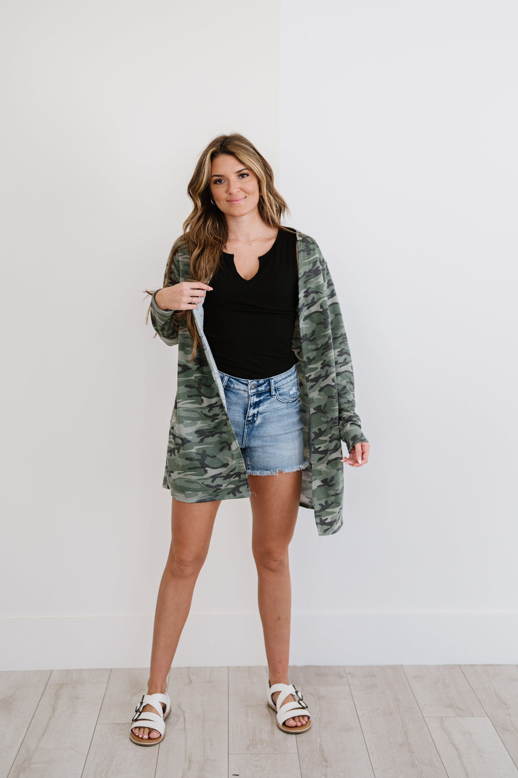 Life's a Journey Camo Cardigan