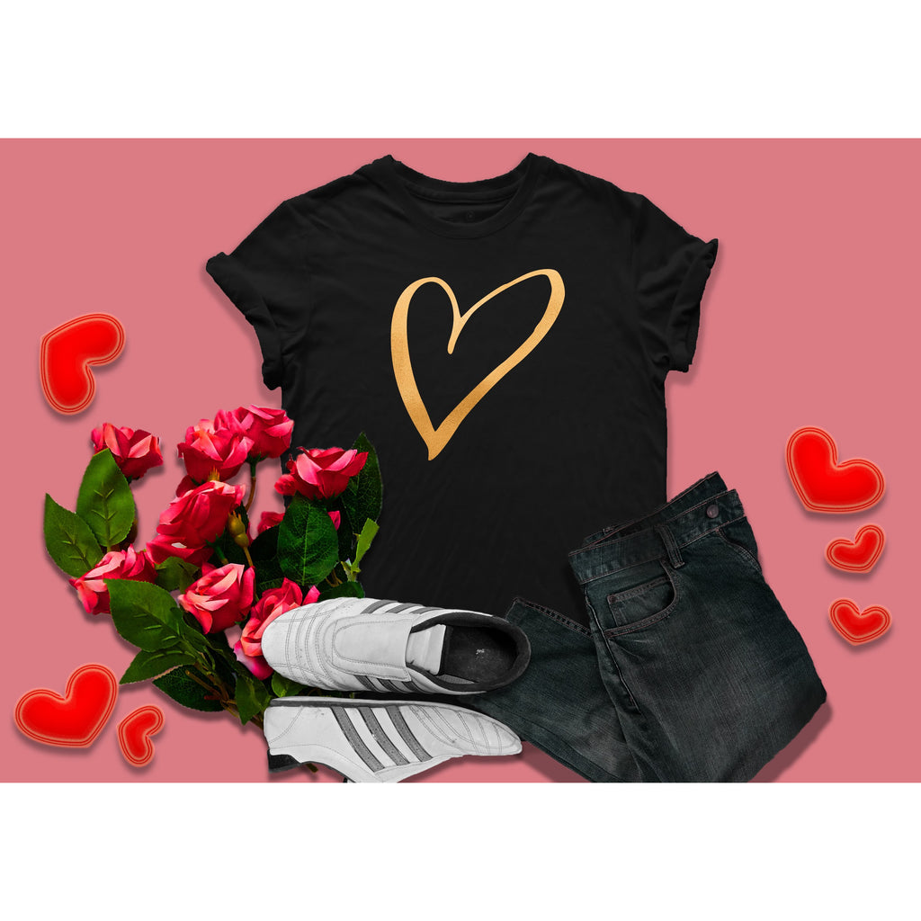 Cotton Valentine's Day Heart T-Shirt Unisex