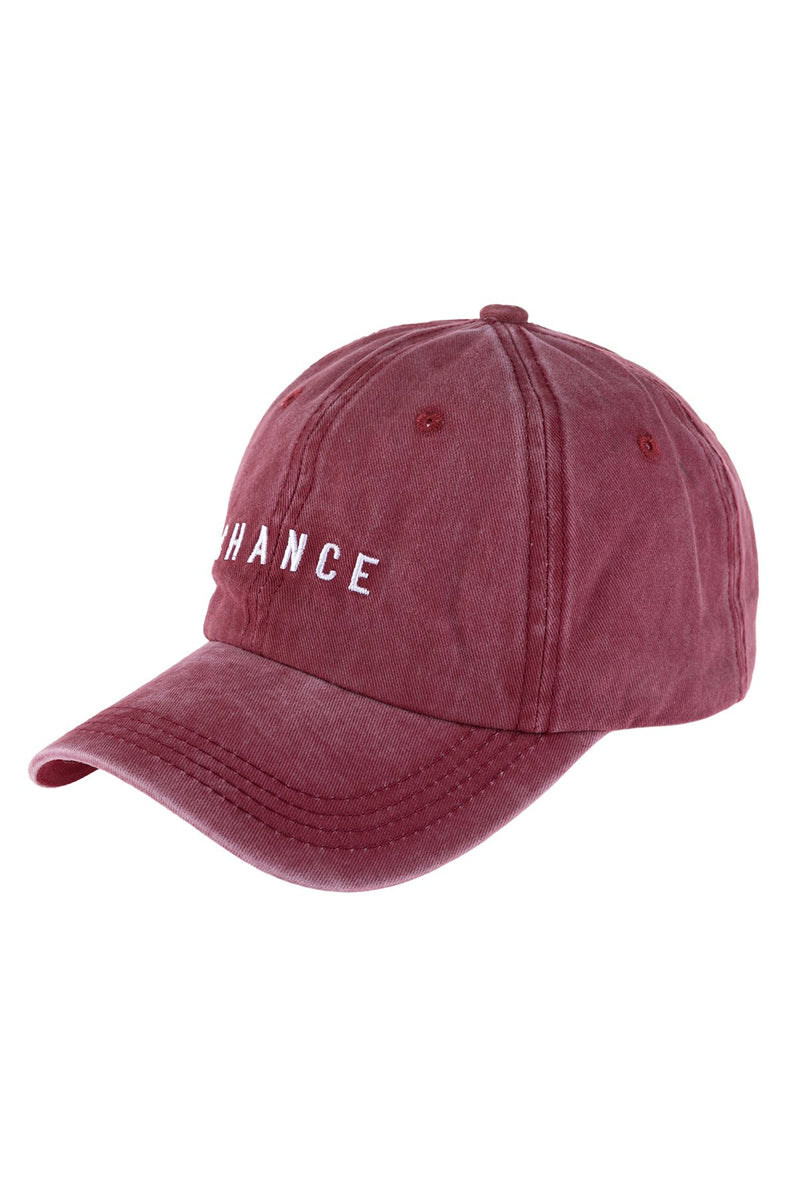 "Chance" Embroidered Acid Washed Cap