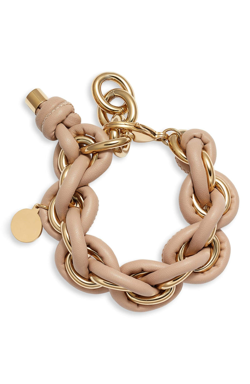 Leather Wrapped Chain Bracelet